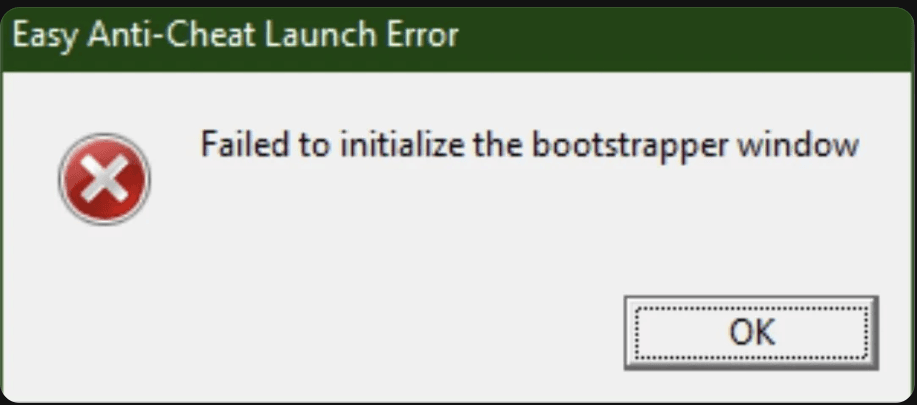 Screenshot of error: Elden Ring Easy Anti-Cheat Hash Catalogue Error — Crash to Desktop After Launch Screen